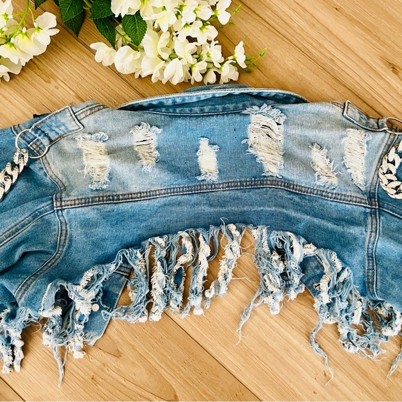 Fashion Nova Patch & Chain Jacket - Picture 11 of 14